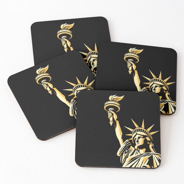 Item preview, Statue of Liberty Gold Minimal Illustration Patriotic 4th of July Independence Day Freedom USA designed and sold by Oddifys.