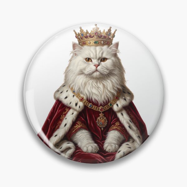 Item preview, Royal Persian Cat King Velvet Robe Crown Portrait designed and sold by PictoVibe.