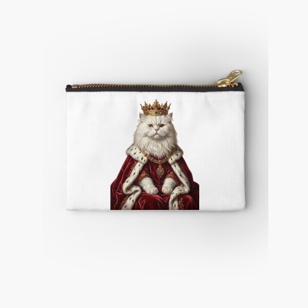 Item preview, Royal Persian Cat King Velvet Robe Crown Portrait designed and sold by PictoVibe.