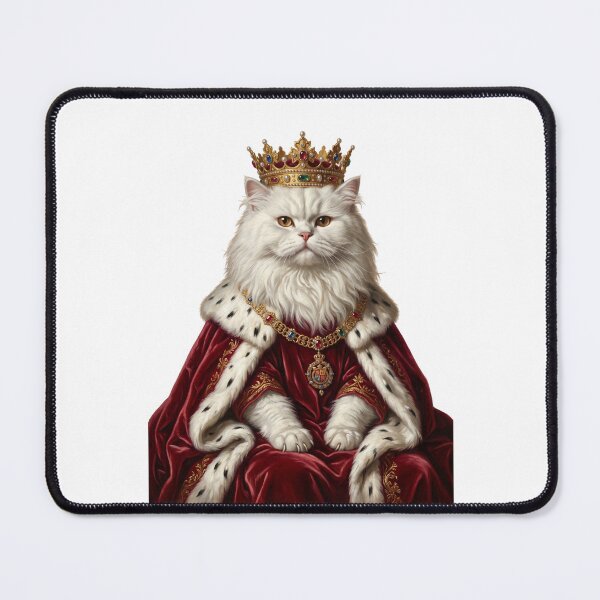 Item preview, Royal Persian Cat King Velvet Robe Crown Portrait designed and sold by PictoVibe.