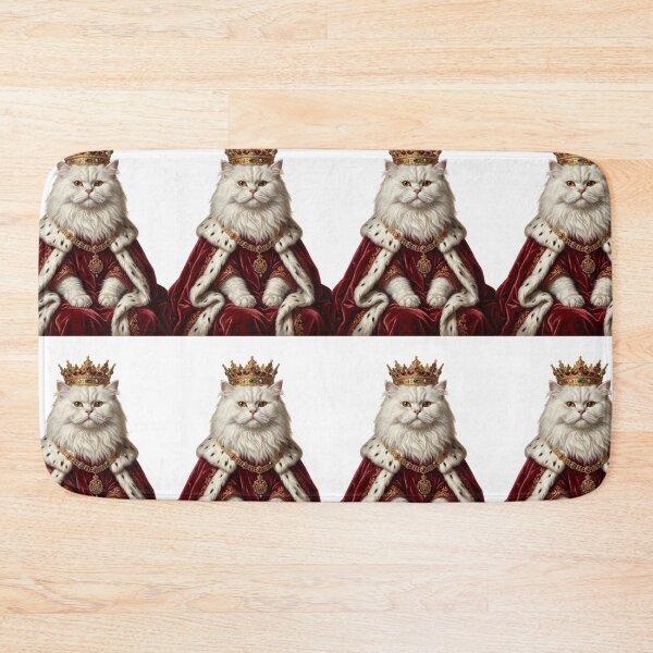 Item preview, Royal Persian Cat King Velvet Robe Crown Portrait designed and sold by PictoVibe.
