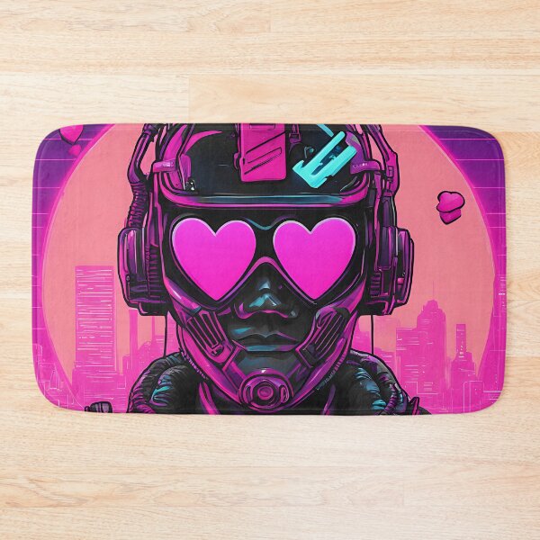 Item preview, Cyberpunk Robot, Black Leather Jacket, And Pink Headphones  designed and sold by DEC02.