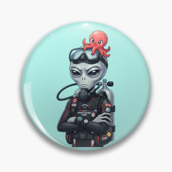 Item preview, Alien Scuba Diver with Little Octopus on Head designed and sold by Sunkhung.