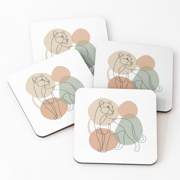 Item preview, Minimalist One Line Panther Panther Abstract Shapes designed and sold by rich-moda.
