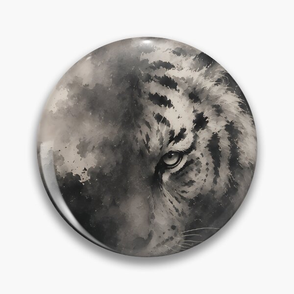 Item preview, Breaking Through the Mist – Ink White Tiger Art designed and sold by ManJiangHong.