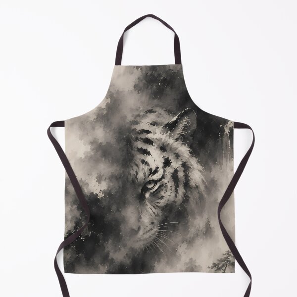 Item preview, Breaking Through the Mist – Ink White Tiger Art designed and sold by ManJiangHong.