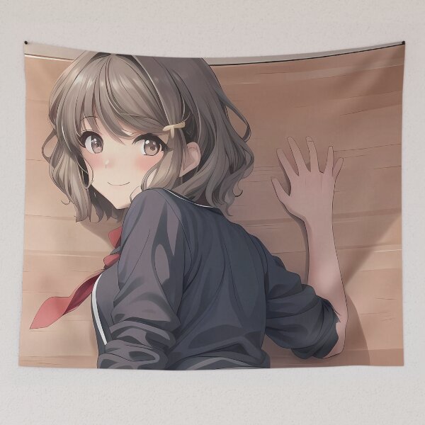 Item preview, Tomoe Koga Bunny Girl Senpai Playful Hallway Smile designed and sold by bystudiolereve.
