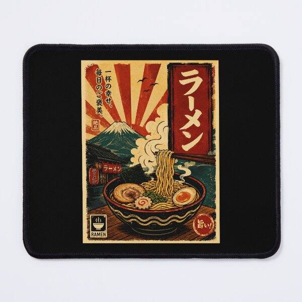 Item preview, Vintage Ramen Bowl Poster with Mountain Sunrise Japanese designed and sold by ferminhays.