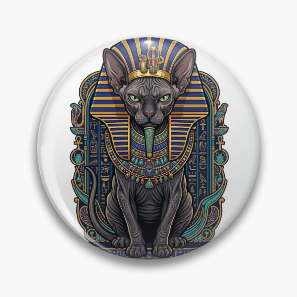 Item preview, Egyptian Pharaoh Sphynx Cat Golden Nemes Art designed and sold by PictoVibe.