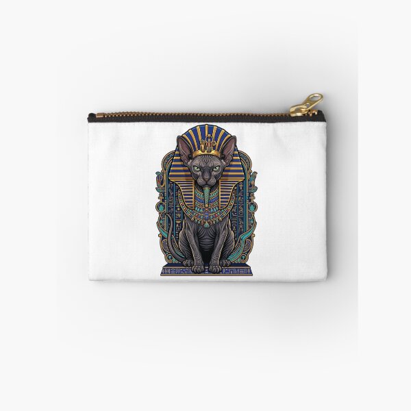 Item preview, Egyptian Pharaoh Sphynx Cat Golden Nemes Art designed and sold by PictoVibe.