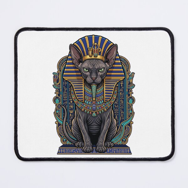 Item preview, Egyptian Pharaoh Sphynx Cat Golden Nemes Art designed and sold by PictoVibe.