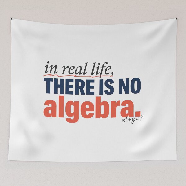 Item preview, In Real Life There Is No Algebra, Funny Math Quote designed and sold by graphic-genie.