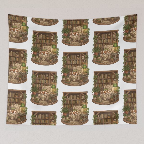 Item preview, Cavalier King Charles Library Cozy Bookworm Dog designed and sold by PictoVibe.
