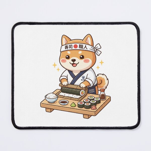 Item preview, Cute Shiba Inu Sushi Chef Japanese Kawaii Food designed and sold by PictoVibe.