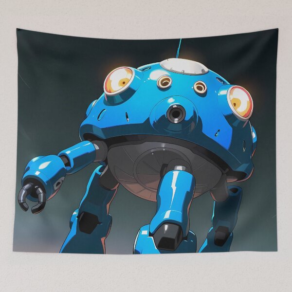 Item preview, Tachikoma Ghost in the Shell Blue Mecha Twilight Cyberpunk Pose designed and sold by MicaheHaffner.