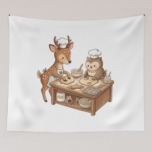 Item preview, Cute Deer and Owl Bakery - Baking Day Cookies designed and sold by TaiwanMemory.