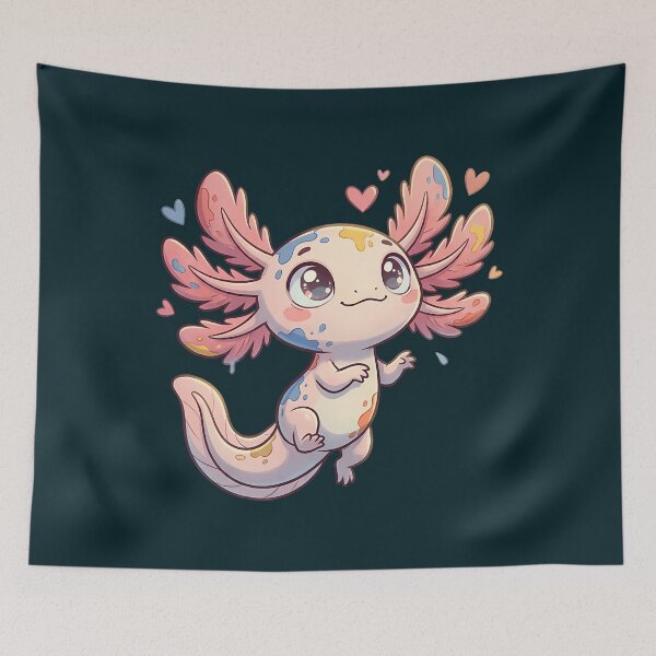 Item preview, Cute Kawaii Axolotl With Hearts Pastel Fantasy Pet T-Shirt designed and sold by GabrielaPeterse.