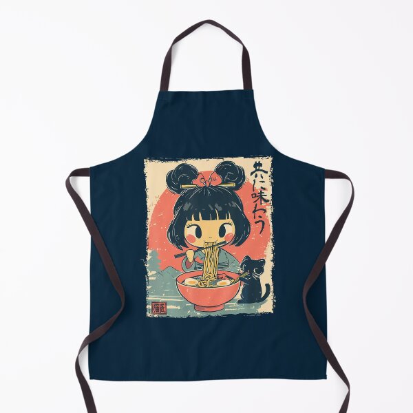 Item preview, Cute Kawaii Japanese Girl And Cat Eating Ramen Anime T-Shirt designed and sold by GabrielaPeterse.