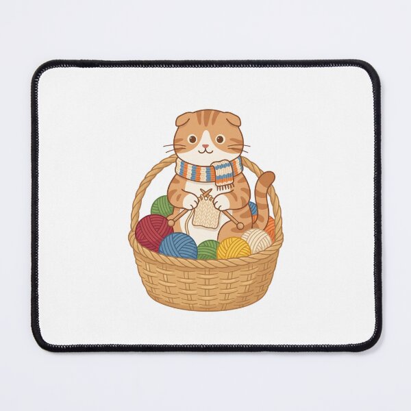 Item preview, Scottish Fold Knitting Cat Cozy Yarn Ball Craft designed and sold by PictoVibe.