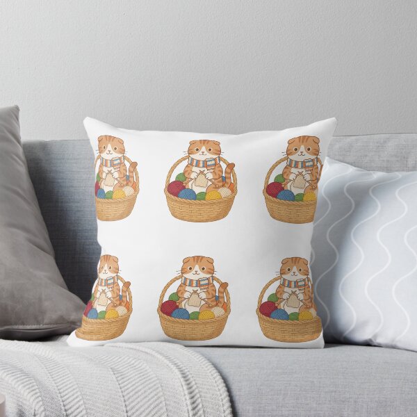 Item preview, Scottish Fold Knitting Cat Cozy Yarn Ball Craft designed and sold by PictoVibe.