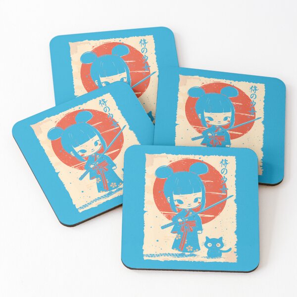 Item preview, Cute Kawaii Samurai Girl With Katana  Cat Japanese Anime T-Shirt (2) designed and sold by GabrielaPeterse.