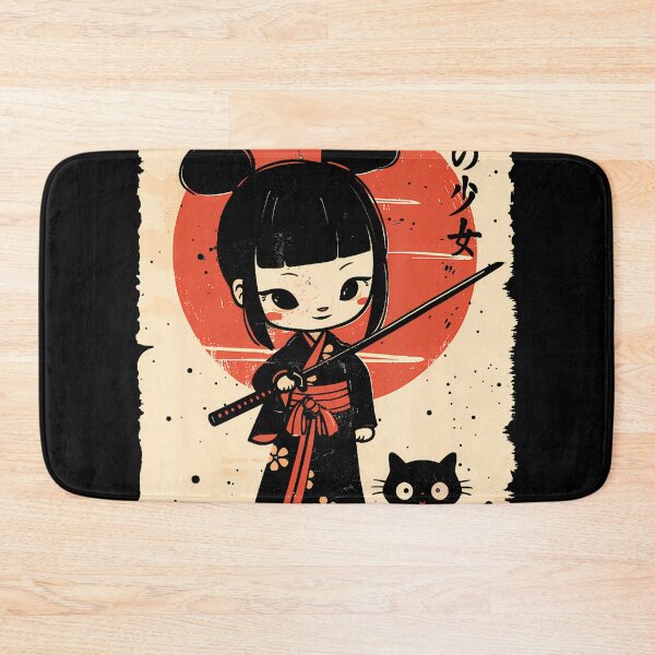 Item preview, Cute Kawaii Samurai Girl With Katana  Cat Japanese Anime T-Shirt (2) designed and sold by GabrielaPeterse.