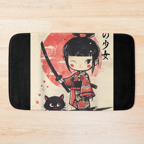 Item preview, Cute Kawaii Samurai Girl With Katana  Cat Japanese Anime T-Shirt designed and sold by GabrielaPeterse.