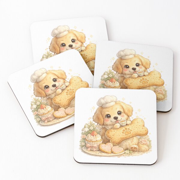 Item preview, Professional Treat Tester Golden Retriever – Cute Chef Dog with Giant Biscuit Kawaii Cartoon designed and sold by MrDev.