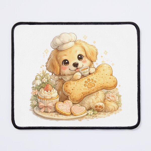 Item preview, Professional Treat Tester Golden Retriever – Cute Chef Dog with Giant Biscuit Kawaii Cartoon designed and sold by MrDev.