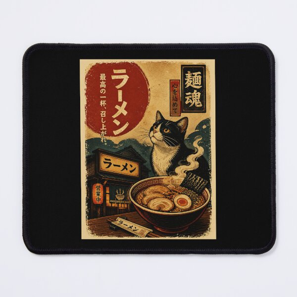 Item preview, Retro Ramen Cat Poster with Cozy Noodle Shop Charm designed and sold by ferminhays.