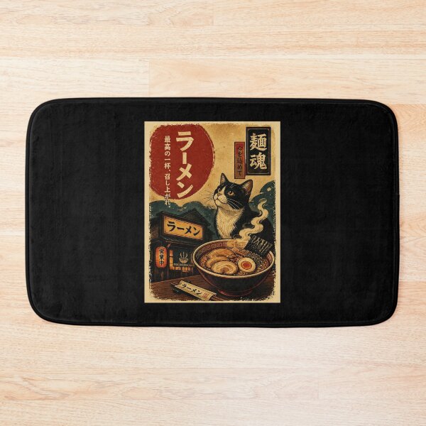 Item preview, Retro Ramen Cat Poster with Cozy Noodle Shop Charm designed and sold by ferminhays.