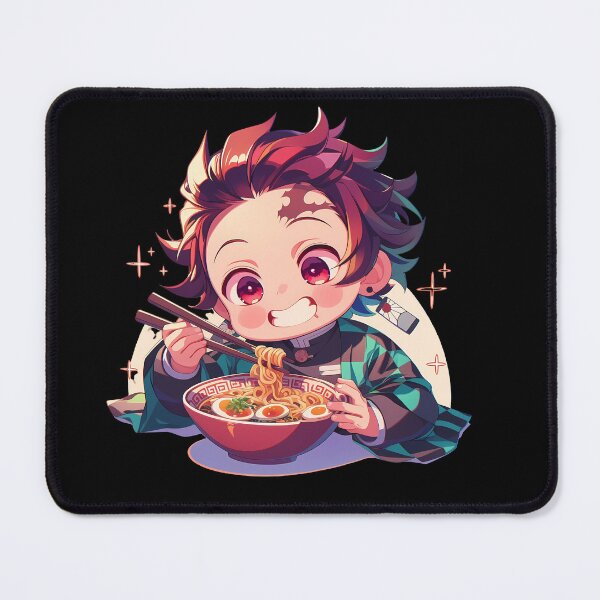 Item preview, Tanjiro Kamado Demon Slayer Chibi Ramen Happy Sparkle Smile designed and sold by mildaclairmo.
