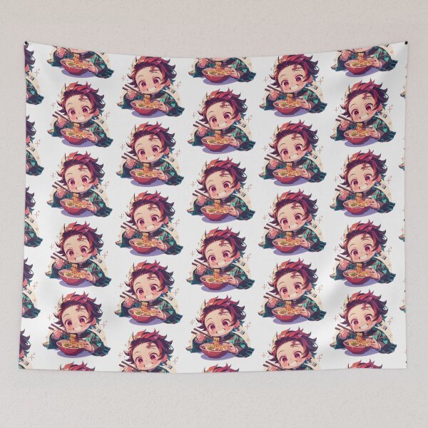 Item preview, Tanjiro Kamado Demon Slayer Chibi Ramen Happy Sparkle Smile designed and sold by mildaclairmo.