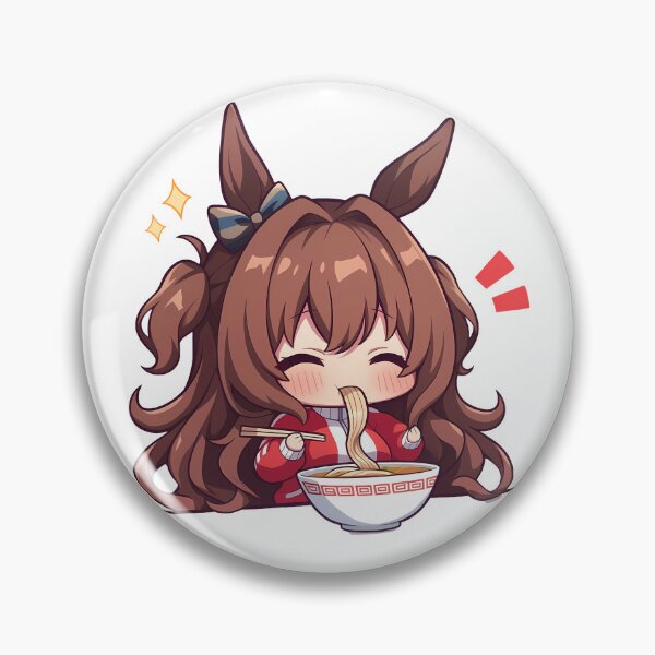 Item preview, Maruzensky Uma Musume Chibi Ramen Classic Cheerful Slurp designed and sold by mildaclairmo.