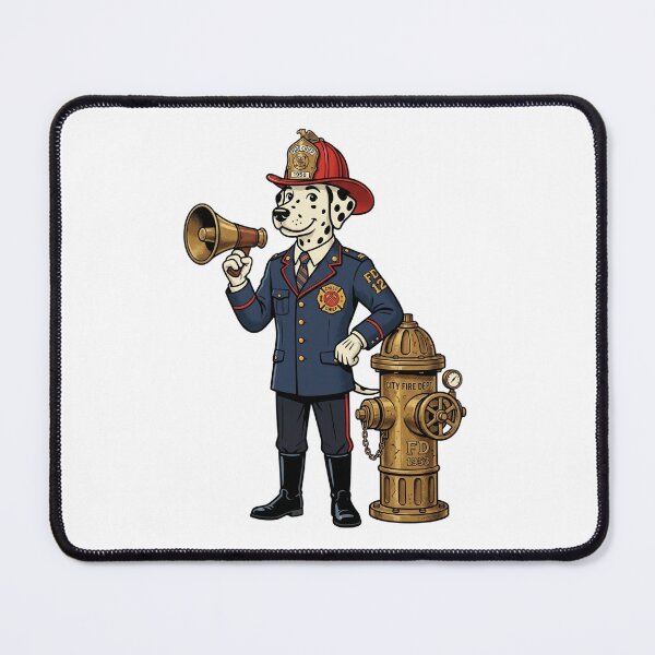 Item preview, Dalmatian Firehouse Retro Chief Firefighter Dog designed and sold by PictoVibe.