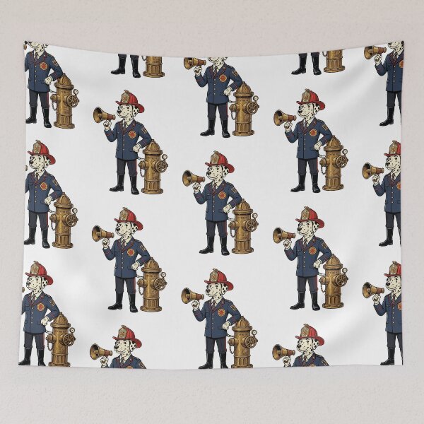 Item preview, Dalmatian Firehouse Retro Chief Firefighter Dog designed and sold by PictoVibe.