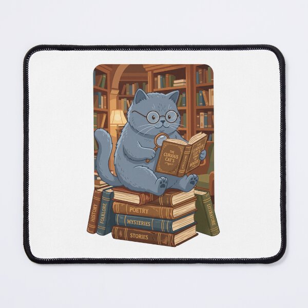 Item preview, British Shorthair Reading Cat Society Bookworm designed and sold by PictoVibe.