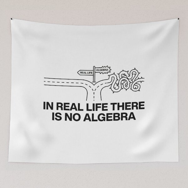 Item preview, In Real Life There Is No Algebra, Funny Math Quote designed and sold by graphic-genie.