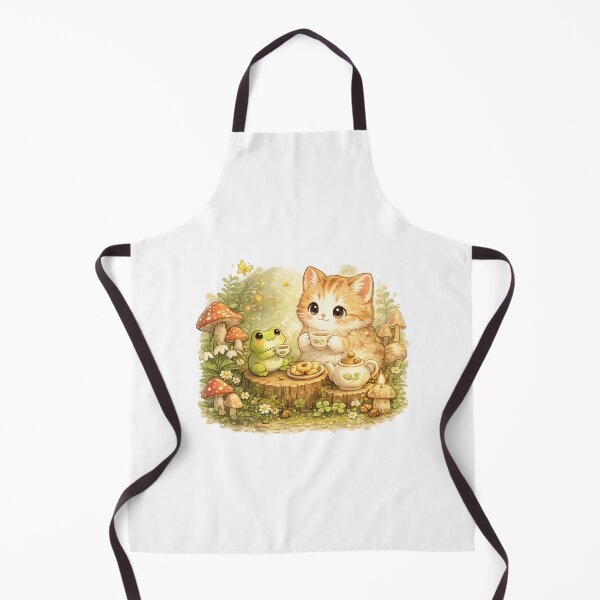 Item preview, Frog's Best Friend Cat – Cute Cat and Frog Tea Party in Whimsical Woodland designed and sold by MrDev.