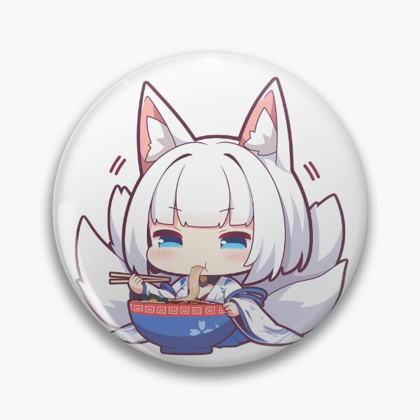 Item preview, Kaga Azur Lane Chibi Ramen Fox Vibes Noodle Slurp designed and sold by mildaclairmo.