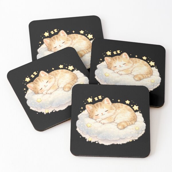 Item preview, Sleepy Cloud Cat Kawaii Kitten – Cute Sleeping Cat on Cloud Dreamy Pastel Cartoon designed and sold by MrDev.