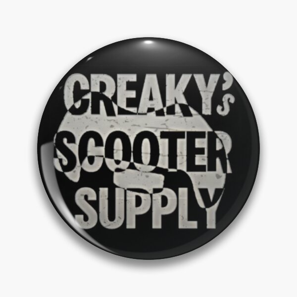 Artikelvorschau, Das Logo von Creaky's Scooter Supply, schmutzig auf dunklem Hintergrund entworfen und verkauft von creaky-bnw.
