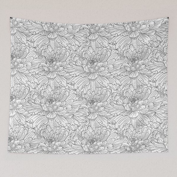 Item preview, Drawing line flowers seamless designed and sold by Lardee.
