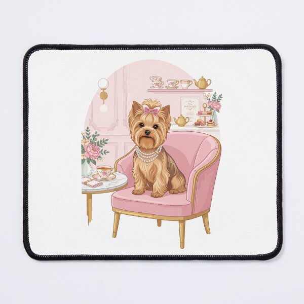 Item preview, Yorkshire Terrier High Fashion Pastel Tea Room designed and sold by PictoVibe.