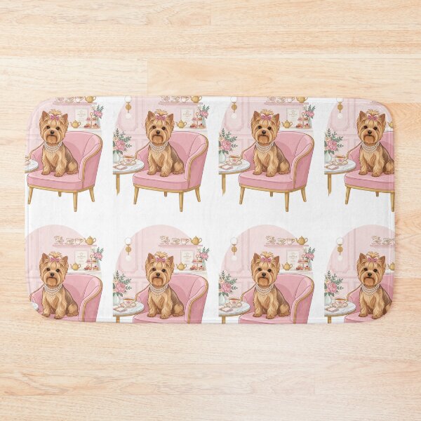 Item preview, Yorkshire Terrier High Fashion Pastel Tea Room designed and sold by PictoVibe.