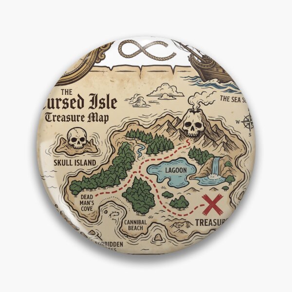 Item preview, The Cursed Isle Treasure Map designed and sold by misbahsiro.