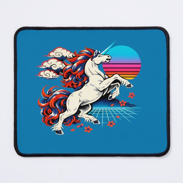 Item preview, Neon Retro Synthwave Ukiyo‑E Unicorn designed and sold by KungPowUnicorn.