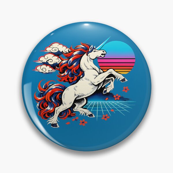 Item preview, Neon Retro Synthwave Ukiyo‑E Unicorn designed and sold by KungPowUnicorn.