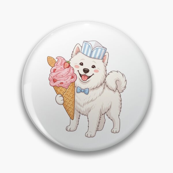 Item preview, Cute Samoyed Ice Cream Artisan Parlor Pastel designed and sold by PictoVibe.