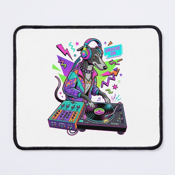 Item preview, Retro Greyhound DJ Vinyl Record Music Lover designed and sold by PictoVibe.